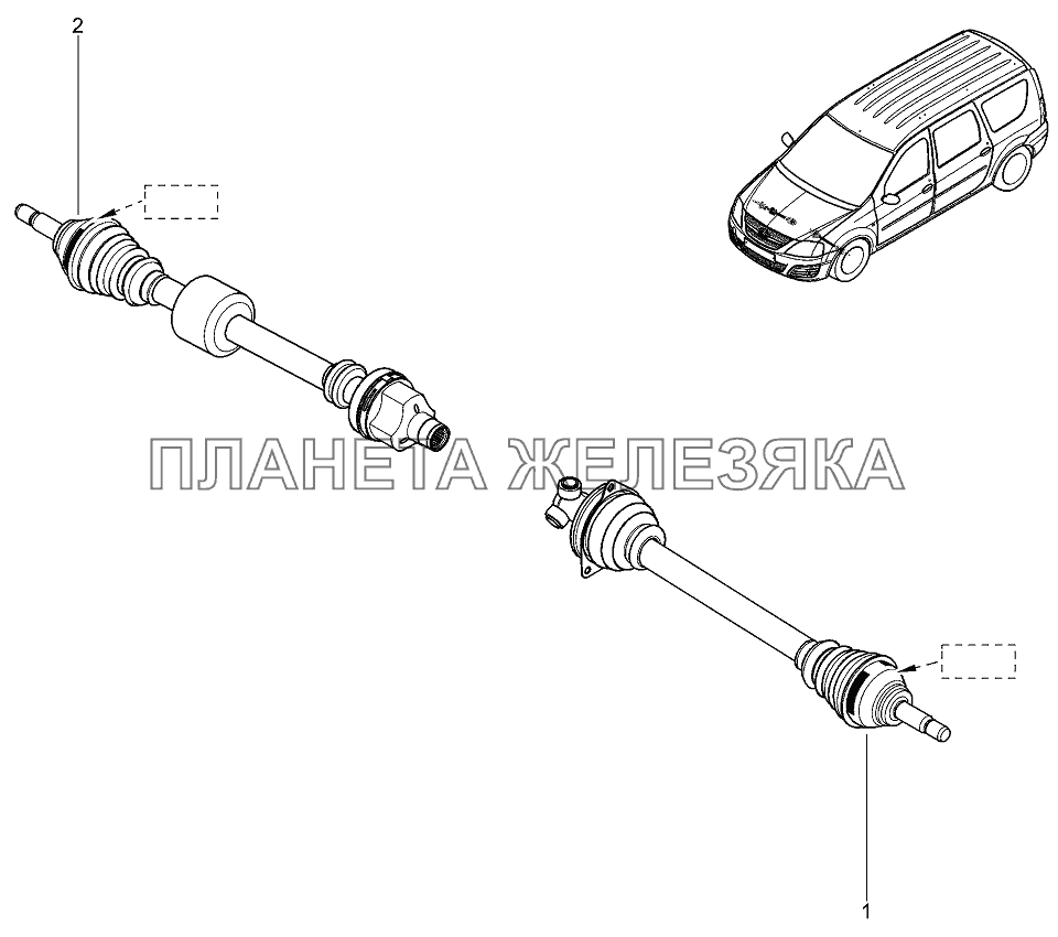 Привод ШРУС Лада Ларгус 4601